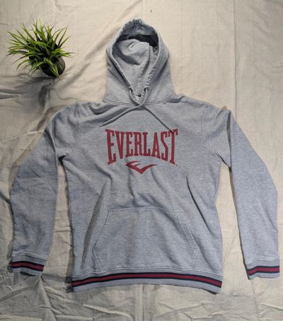 Everlast Grey Hoodie Big Logo Streetwear 1